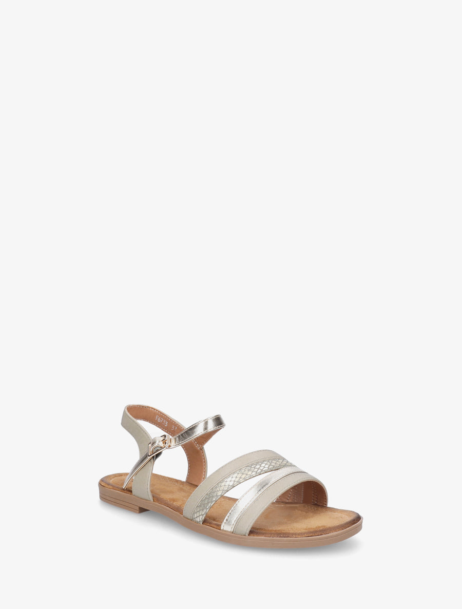 Nu-pieds à brides irisées et tweed - Vert pâle - 2