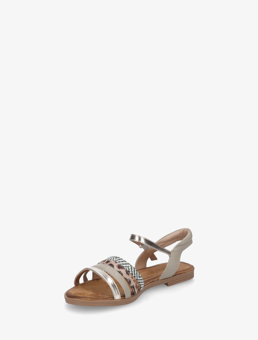 Nu-pieds en simili à brides dépareillés - Vert clair - 3
