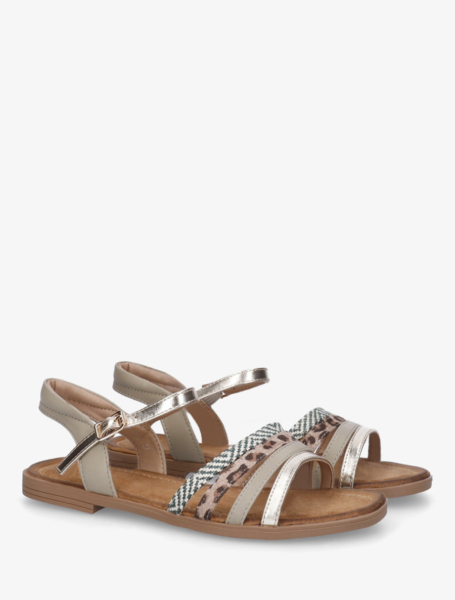 Nu-pieds en simili à brides dépareillés - Vert clair - 4