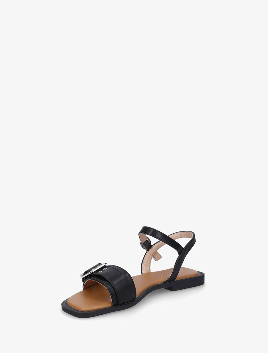 Nu-pieds en simili à tour de cheville - Noir - 3