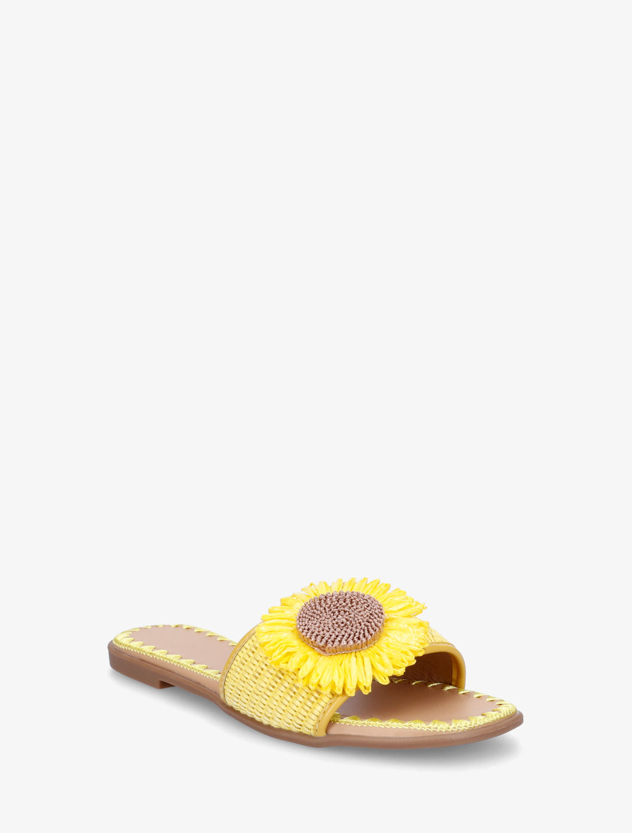 Mules plates à marguerite - Jaune - 2