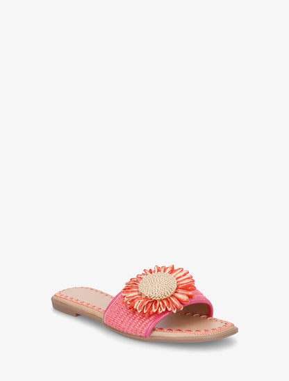 Mules plates à marguerite - Rose - 2