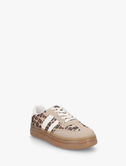 Sneakers plates à bandes contrastantes - Taupe - 2