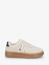 Sneakers plates effet nubuck à bandes contrastantes - Beige - 1