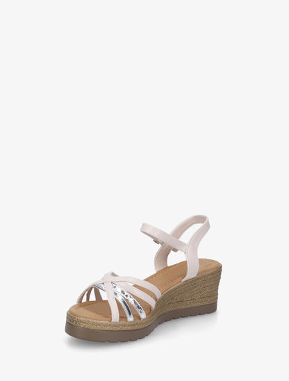 Sandales compensées à brides croisées - Beige - 3