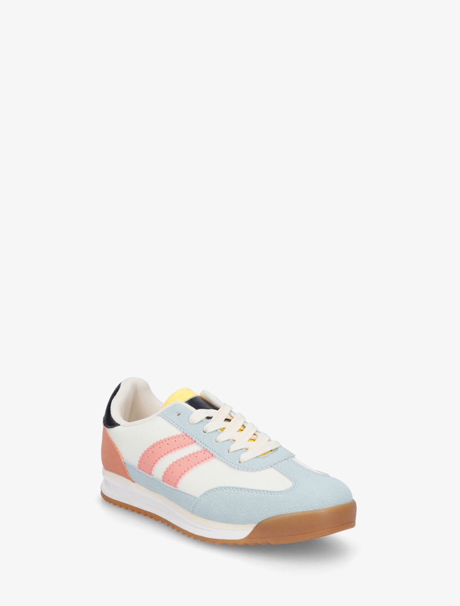 Sneakers en simili à empiècement effet nubuck - Turquoise - 2