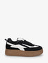 Sneakers à plateforme et empiècement effet nubuck - Noir - 1