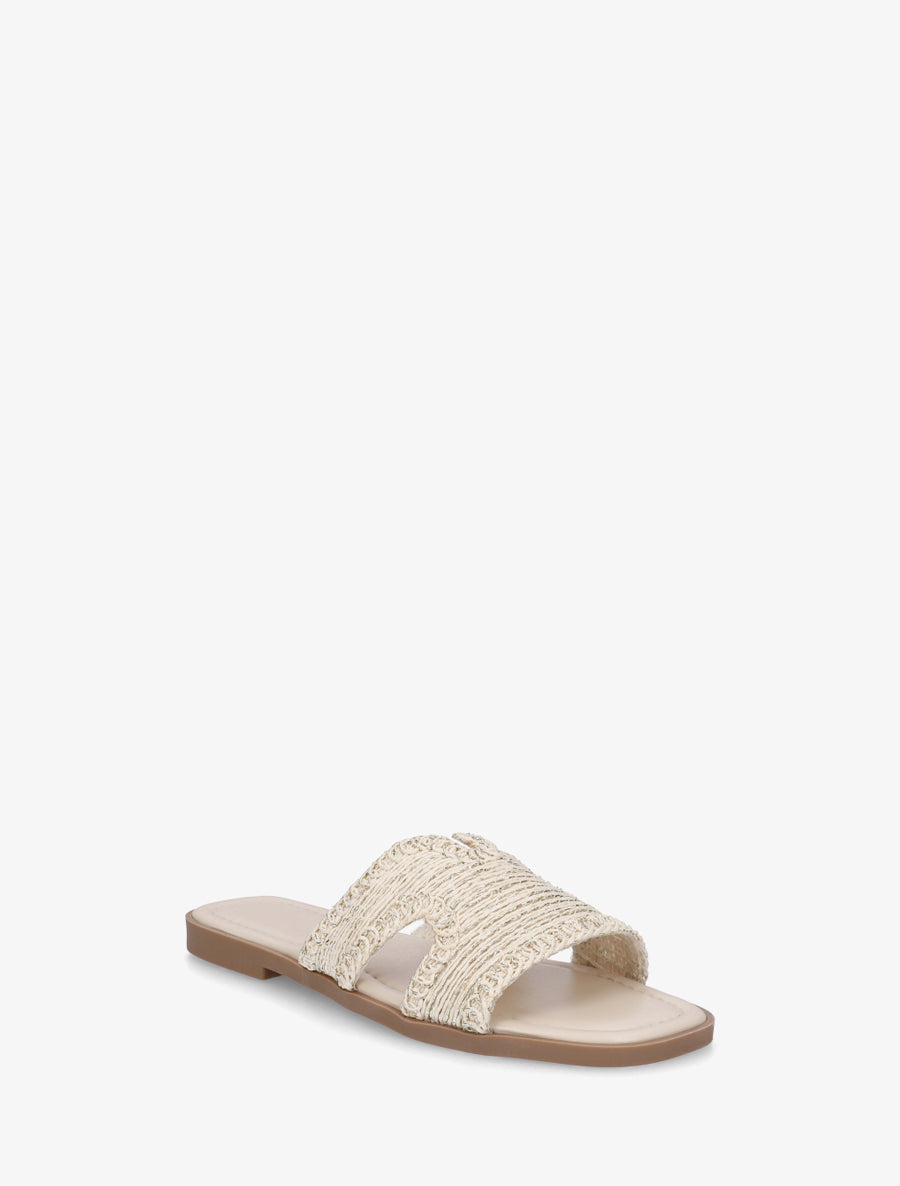 Claquettes à ganse irisée - Beige - 2