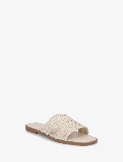 Claquettes à ganse irisée - Beige - 2