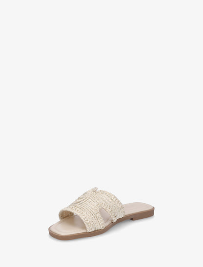 Claquettes à ganse irisée - Beige - 3