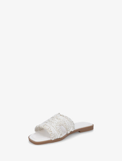 Claquettes à ganse irisée - Blanc - 3