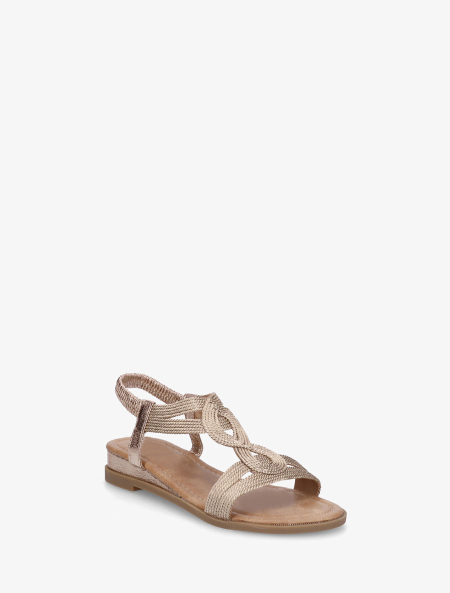 Nu-pieds style corde à tour de cheville élastiquée - Rose gold - 2