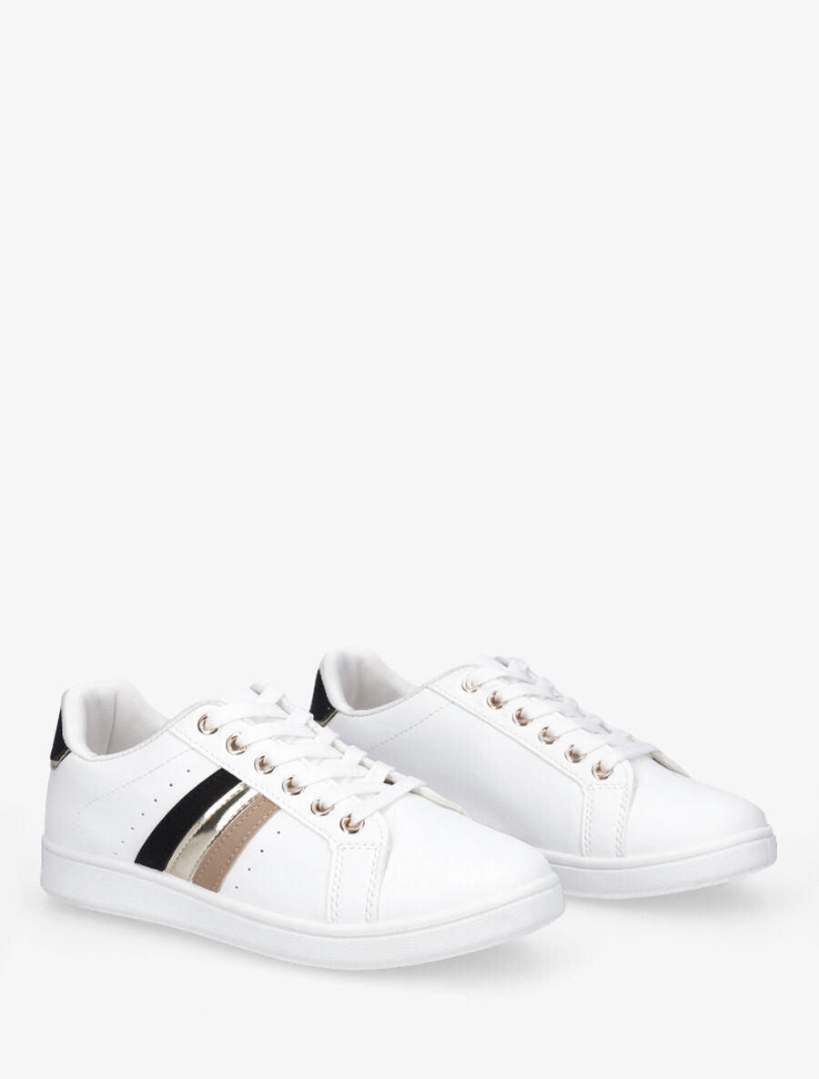 Baskets classiques à bandes colorées et irisées - Noir - 4