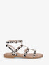 Nu-pieds style spartiates à oeillets motif zèbre - Noir/blanc - 1