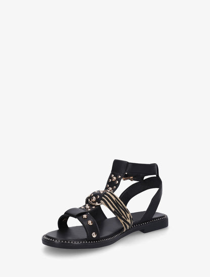 Nu-pieds cloutés en simili - Noir - 3