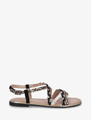 Nu-pieds croisés à tresses - Noir - 1
