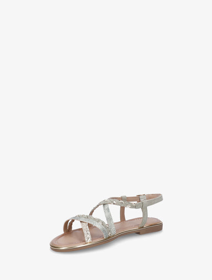 Nu-pieds croisés à tresses - Vert clair - 3