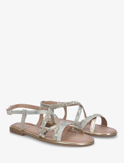 Nu-pieds croisés à tresses - Vert clair - 4