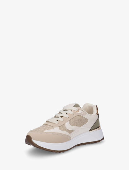 Baskets en simili et jute - Kaki/beige - 3