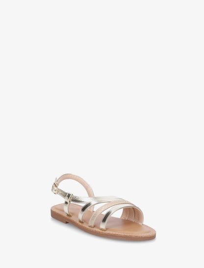 Nu-pieds en simili à détail python - Or - 2