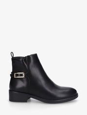 Bottines sanglées en simili - Noir - 1