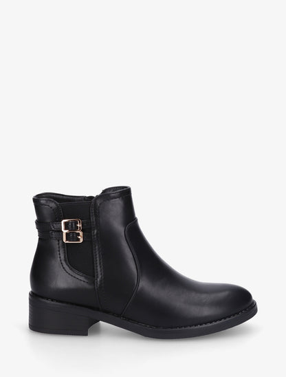 Bottines élastiquées à double sangles - Noir - 1