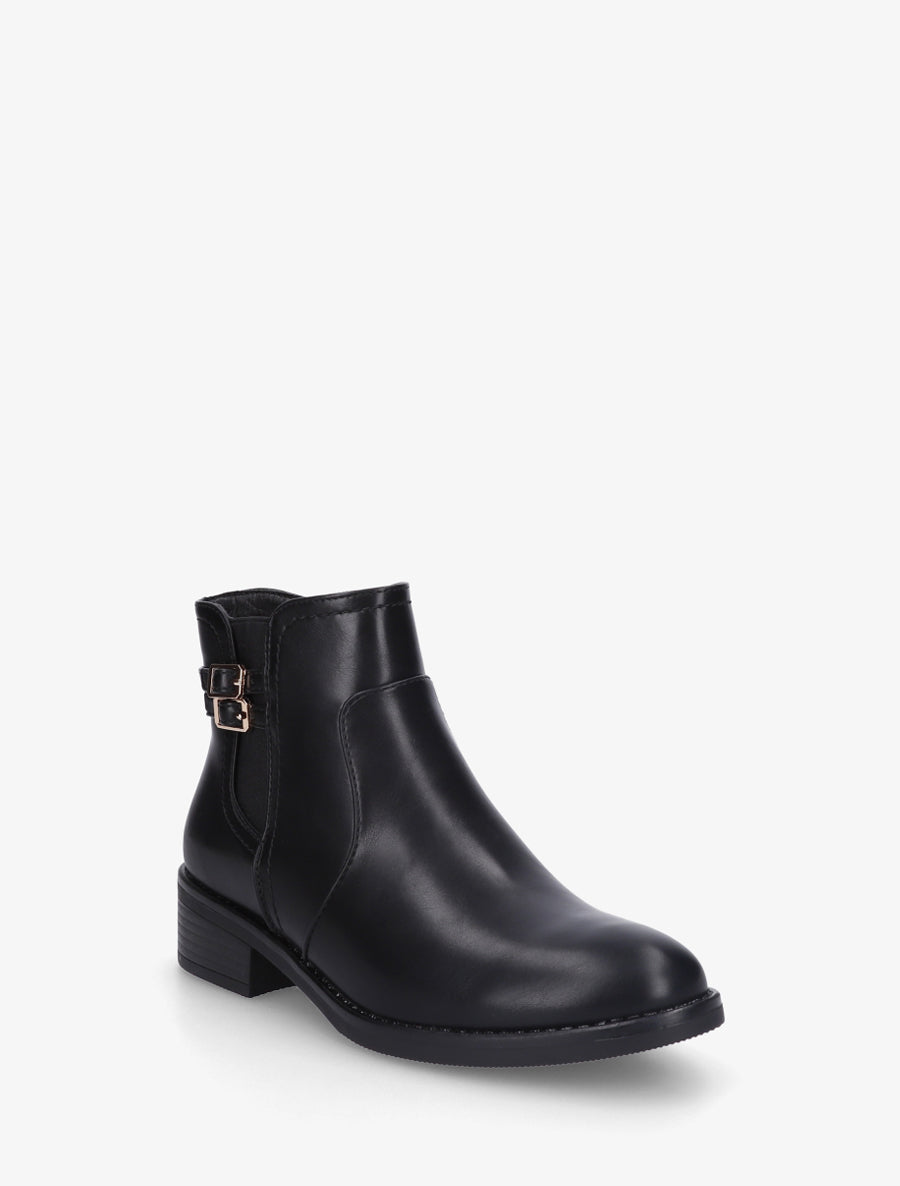 Bottines élastiquées à double sangles - Noir - 2