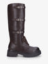 Bottes en simili à triple sangles - Marron - 1