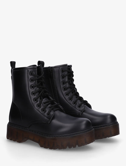 Boots style rangers à semelle crantée - Noir - 4