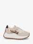 Baskets bi-matière à semelle épaisse - Beige - 1