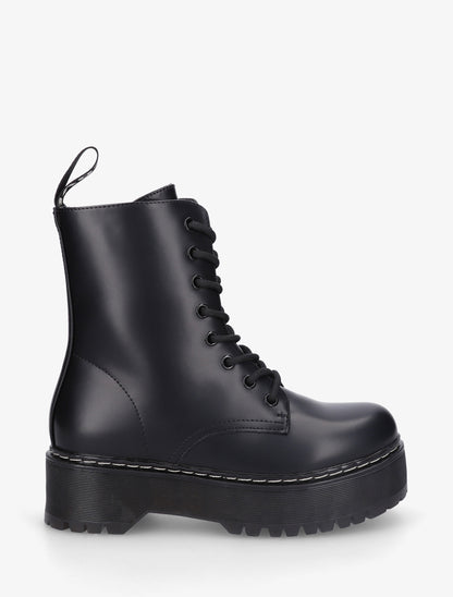 Boots style rangers en simili - Noir - 1
