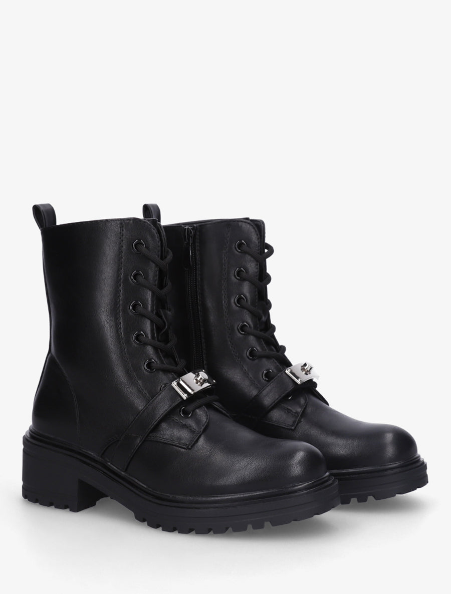 Boots style rangers à boucle - Noir - 4