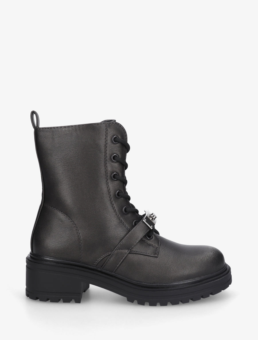 Boots style rangers à boucle - Gris anthracite - 1