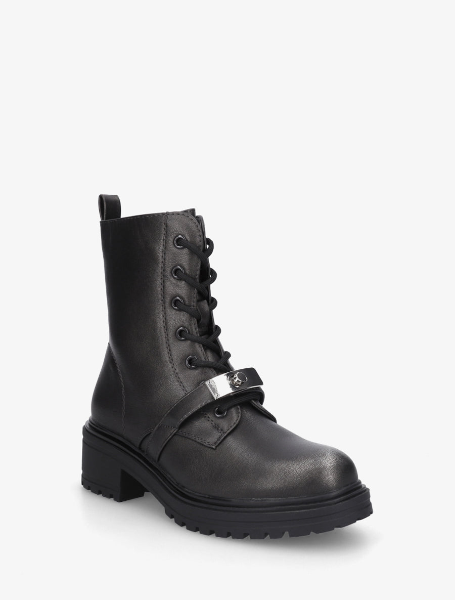 Boots style rangers à boucle - Gris anthracite - 2