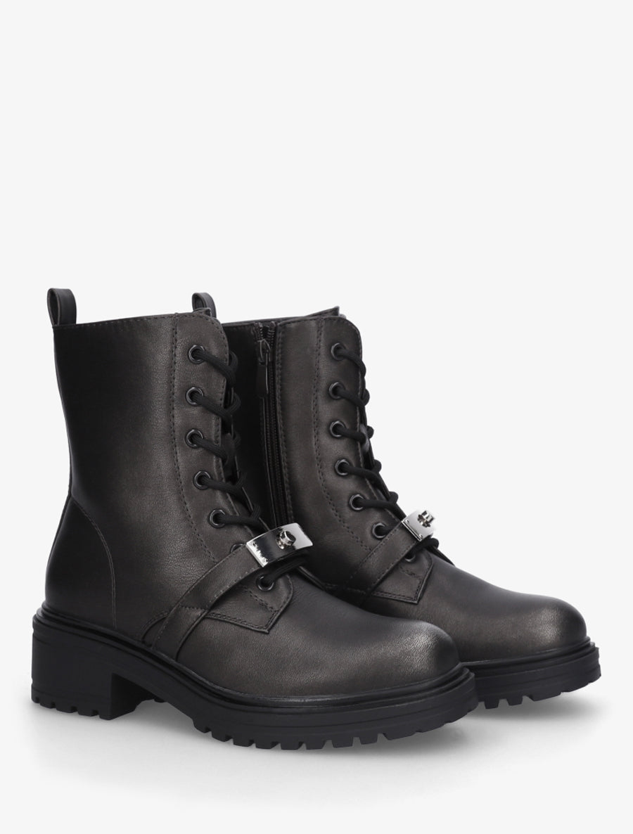 Boots style rangers à boucle - Gris anthracite - 4
