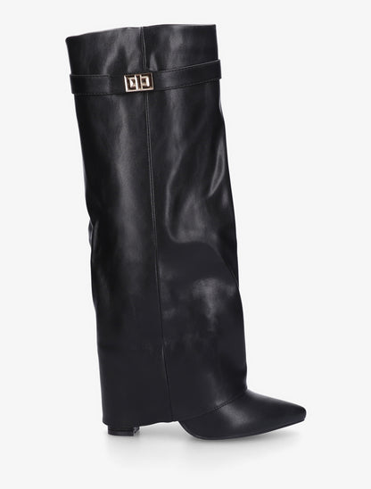 Bottes en simili à revers - Noir - 1