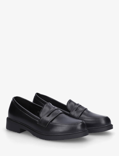 Mocassins unis en simili - Noir - 4