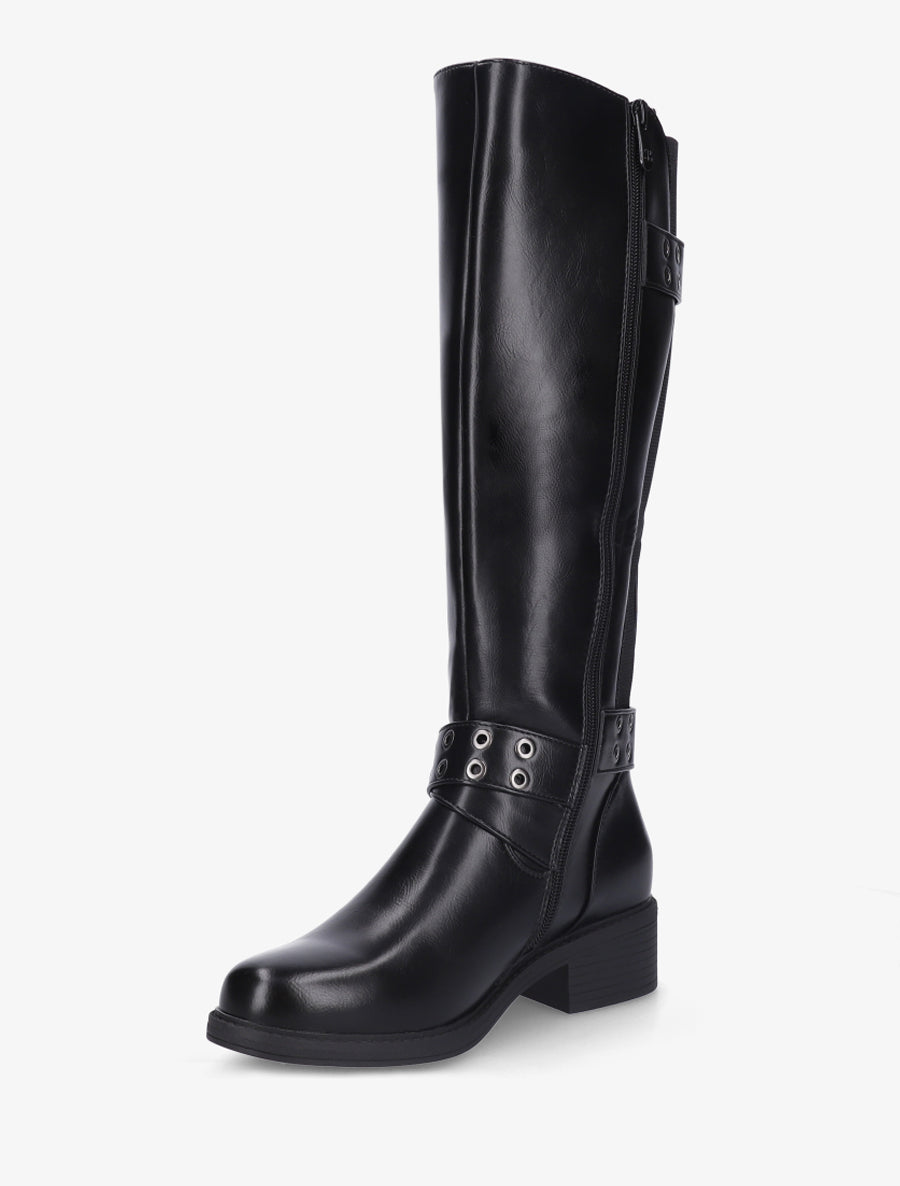 Bottes élastiquées à double sangles - Noir - 3