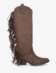 Bottes style santiag à franges - Marron - 1