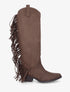 Bottes style santiag à franges - Marron - 1