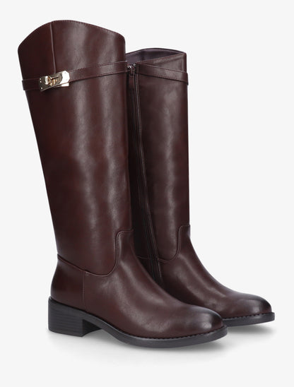 Bottes cavalières en simili - Lie de vin - 4