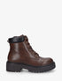 Bottines à lacets en simili - Marron - 1