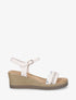 Sandales compensées à bride fantaisie - Beige - 5