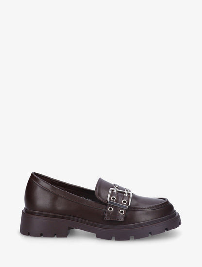 Mocassins en simili à sangle - Marron - 1