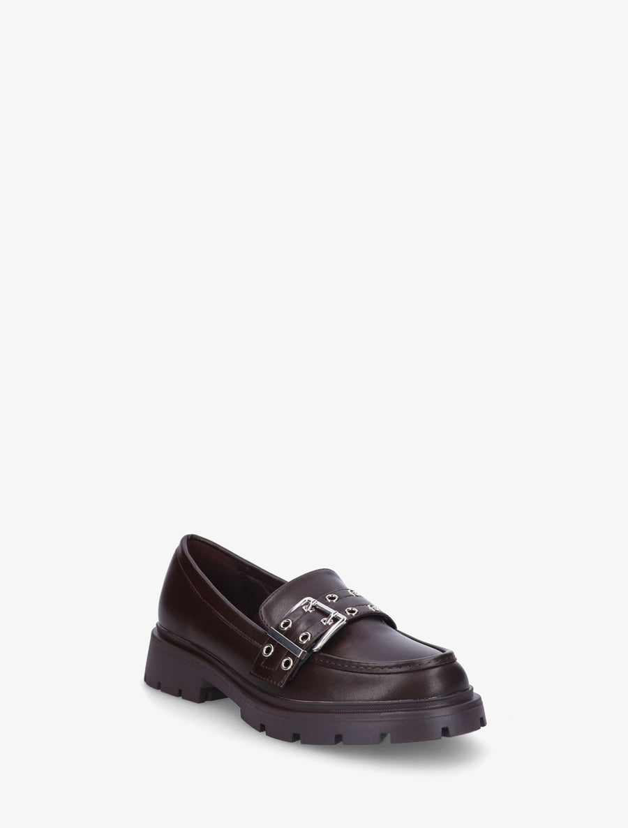 Mocassins en simili à sangle - Marron - 2