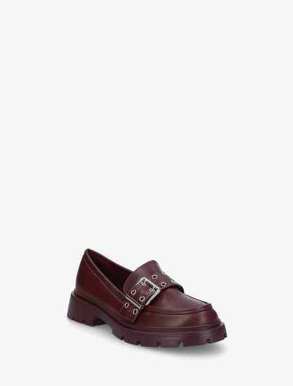 Mocassins en simili à sangle - Lie de vin - 2