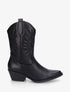 Bottines style santiags en simili - Noir - 1