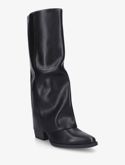 Bottes en simili à revers - Noir - 2