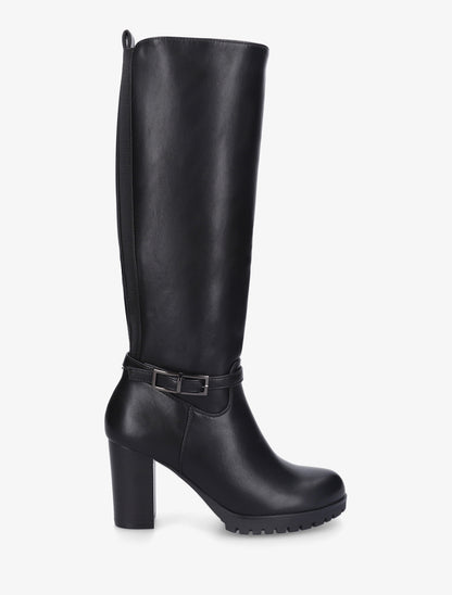 Bottes à semelle et talon haut crantés - Noir - 1