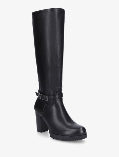 Bottes à semelle et talon haut crantés - Noir - 2